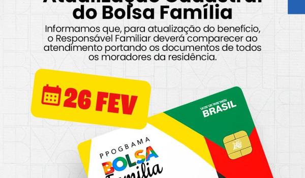 Imagens da ATENÇÃO, CALDEIRÃO! ATUALIZAÇÃO CADASTRAL DO  BOLSA FAMÍLIA