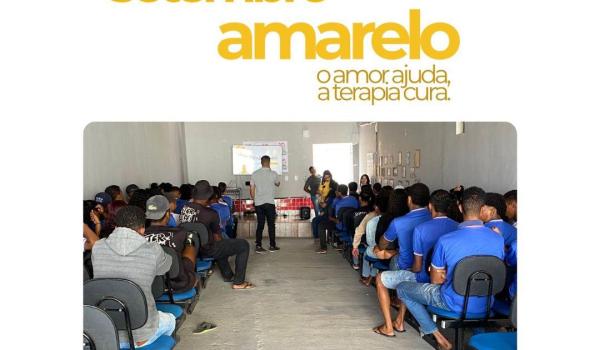 Nesta segunda (22) foi realizada ação voltada para o setembro amarelo promovida pela ação intersetorial da secretaria de saúde, secretaria de educação e secretaria de ação social e CREAS na escola Estadual Lagoa do Dionísio. Imagens da Nesta segunda (22) foi realizada ação voltada para o setembro amarelo promovida pela ação intersetorial da secretaria de saúde, secretaria de educação e secretaria de ação social e CREAS na escola Estadual Lagoa do Dionísio.