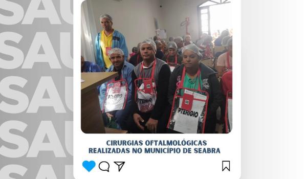 Imagens da Nesta semana ocorreu mutirões de atendimentos de cirurgias oftalmológicas dos pacientes de Ibitiara no município de Seabra.
