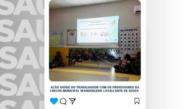 Imagens da No dia  30 de maio, a Vigilância em saúde do trabalhador e trabalhadora promoveu um momento de relaxamento para todos dos profissionais da Creche Municipal Wanderleide Cavalcante de Souza. 