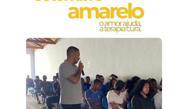 Nesta segunda (22) foi realizada ação voltada para o setembro amarelo promovida pela ação intersetorial da secretaria de saúde, secretaria de educação e secretaria de ação social e CREAS na escola Estadual Lagoa do Dionísio. Imagens da Nesta segunda (22) foi realizada ação voltada para o setembro amarelo promovida pela ação intersetorial da secretaria de saúde, secretaria de educação e secretaria de ação social e CREAS na escola Estadual Lagoa do Dionísio.
