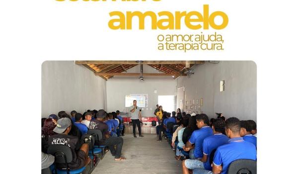 Nesta segunda (22) foi realizada ação voltada para o setembro amarelo promovida pela ação intersetorial da secretaria de saúde, secretaria de educação e secretaria de ação social e CREAS na escola Estadual Lagoa do Dionísio. Imagens da Nesta segunda (22) foi realizada ação voltada para o setembro amarelo promovida pela ação intersetorial da secretaria de saúde, secretaria de educação e secretaria de ação social e CREAS na escola Estadual Lagoa do Dionísio.
