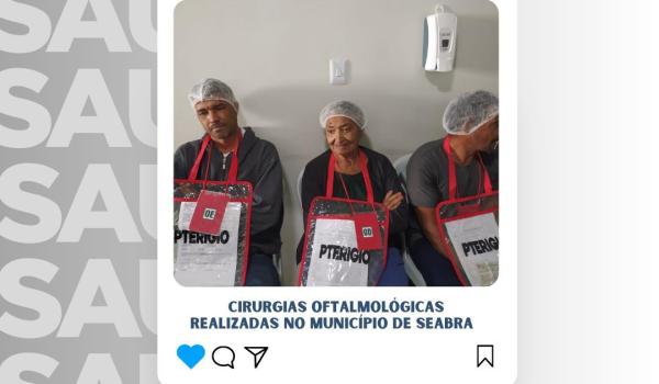 Imagens da Nesta semana ocorreu mutirões de atendimentos de cirurgias oftalmológicas dos pacientes de Ibitiara no município de Seabra.