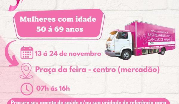 A MAMOGRAFIA MÓVEL ESTÁ CHEGANDO EM IBITIARA!