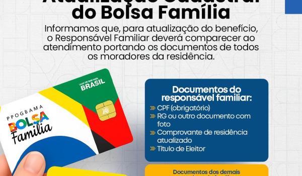 ATENÇÃO, CALDEIRÃO! ATUALIZAÇÃO CADASTRAL DO BOLSA FAMÍLIA.