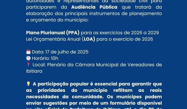 COMUNICADO IMPORTANTE PARA A POPULAÇÃO DE IBITIARA COMUNICADO IMPORTANTE PARA A POPULAÇÃO DE IBITIARA
