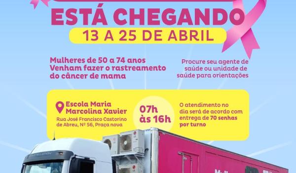 IBITIARA, A CARRETA DA MAMOGRAFIA ESTÁ CHEGANDO!