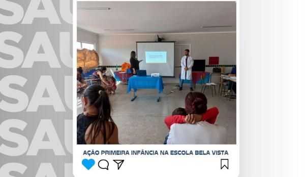 Na última quinta (17) foi realizada ação sobre a importância da família no crescimento e desenvolvimento da criança na primeira infância pela Psicóloga Rhuana e enfermeiro Etelvino na Escola Bela Vista com pais e crianças de 0 a 6 anos Na última quinta (17) foi realizada ação sobre a importância da família no crescimento e desenvolvimento da criança na primeira infância pela Psicóloga Rhuana e enfermeiro Etelvino na Escola Bela Vista com pais e crianças de 0 a 6 anos