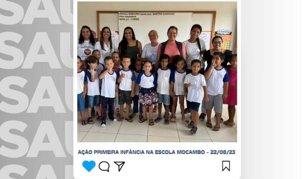 Nesta terça (22) foi realizada ação de PSE do projeto PRIMEIRA INFÂNCIA (0 a 6 anos) na Escola Municipal Tainá dos Santos Rodrigues (Mocambo) 