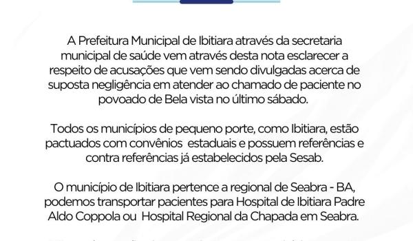 NOTA DE ESCLARECIMENTO!