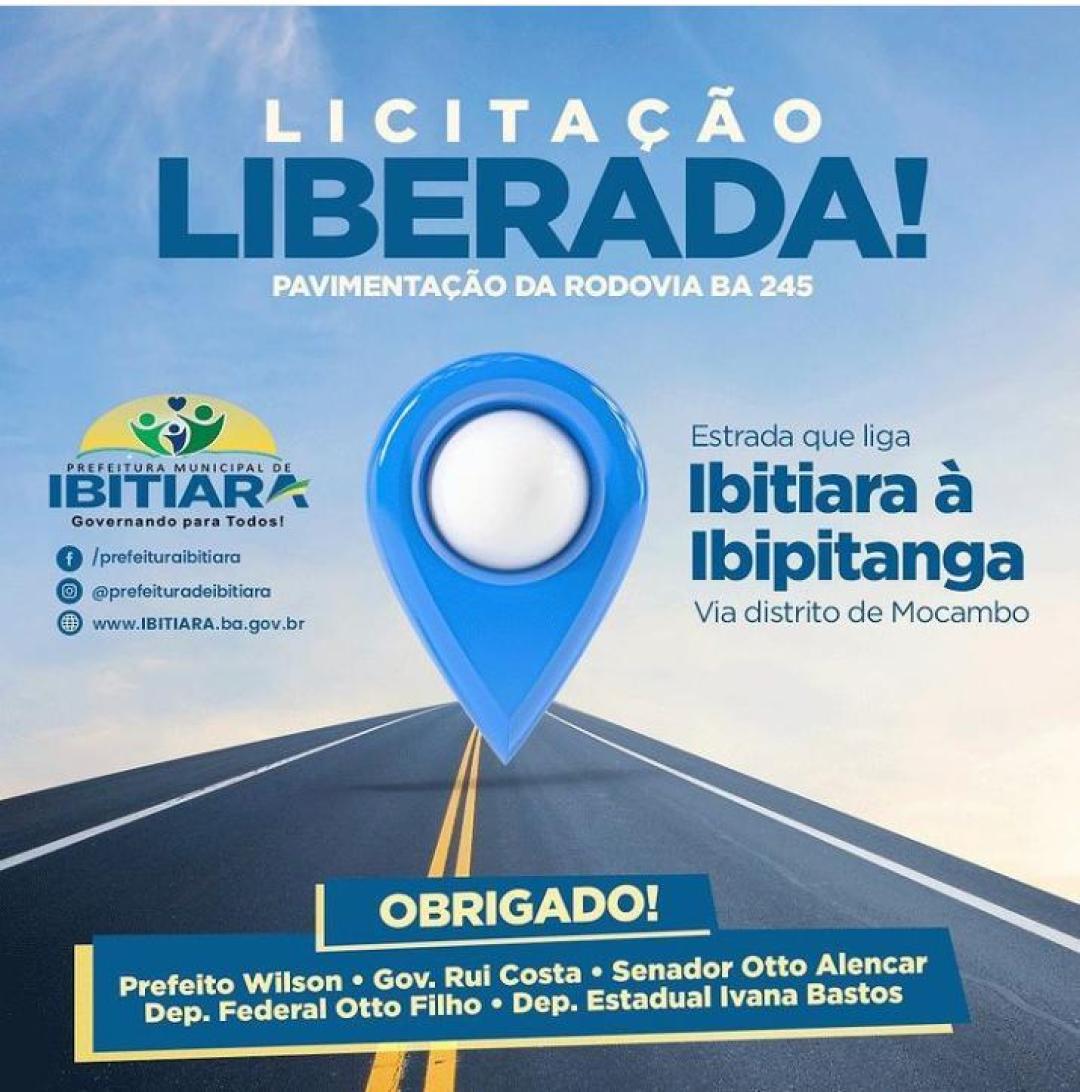 Pavimentação asfáltica da BA 245, trecho que liga o município de Ibitiara à Ibipitanga, via distrito de Mocambo, está LIBERADA! 