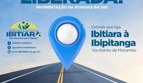 Pavimentação asfáltica da BA 245, trecho que liga o município...