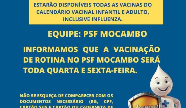 VACINAÇÃO DE ROTINA  PSF MOCAMBO